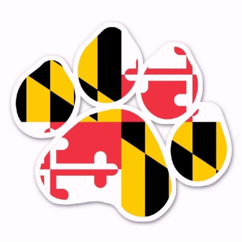 Maryland Flag Dog Paw Car Refrigerator Diecut Magnet - NEW Fast Ship